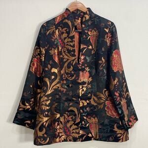 Soft Surroundings Art to Wear Coat Asian Inspired Medium
